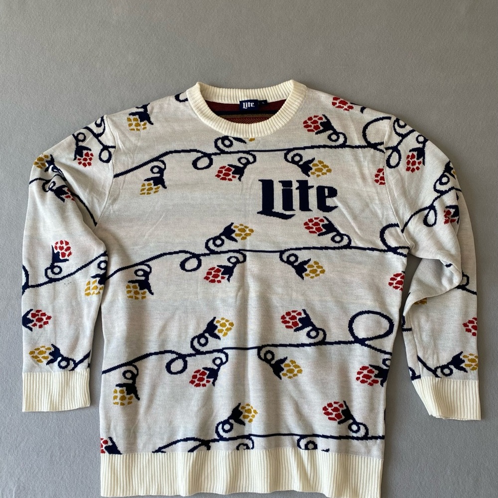 *NEW* Miller Lite Holiday/Christmas Sweater - Hop Lights